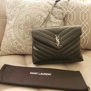 Yves Saint Laurent Loulou medium quilted black bag